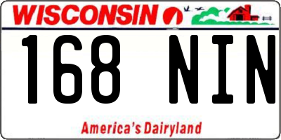 WI license plate 168NIN