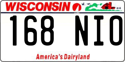 WI license plate 168NIO