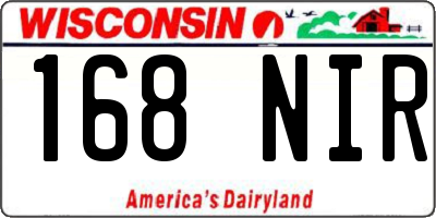 WI license plate 168NIR
