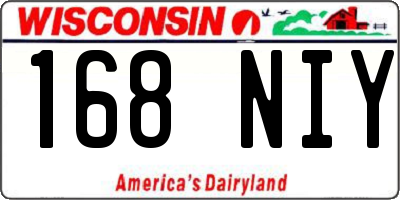 WI license plate 168NIY