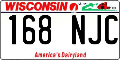 WI license plate 168NJC