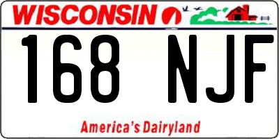 WI license plate 168NJF