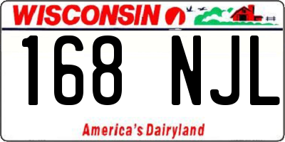 WI license plate 168NJL