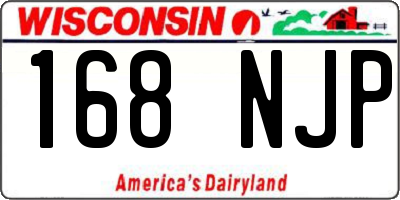 WI license plate 168NJP