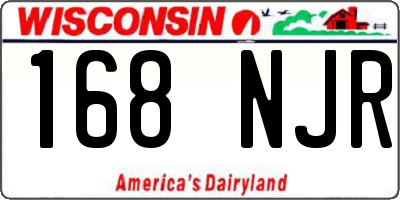 WI license plate 168NJR