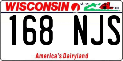 WI license plate 168NJS