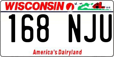 WI license plate 168NJU
