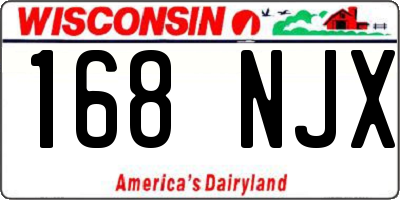 WI license plate 168NJX