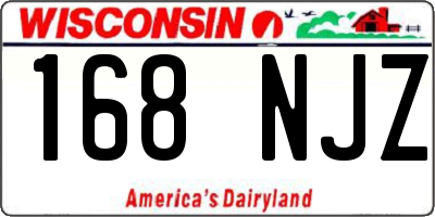 WI license plate 168NJZ
