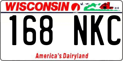 WI license plate 168NKC