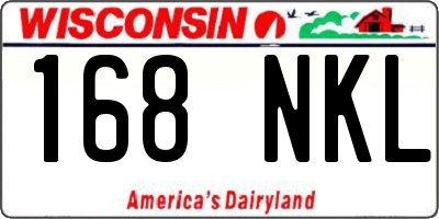 WI license plate 168NKL