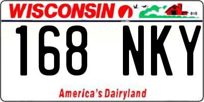 WI license plate 168NKY
