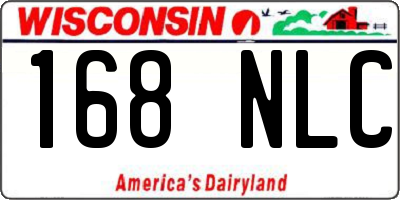 WI license plate 168NLC