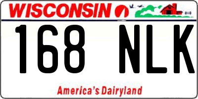 WI license plate 168NLK