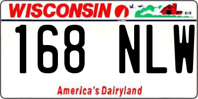 WI license plate 168NLW