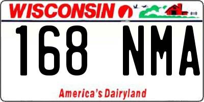 WI license plate 168NMA