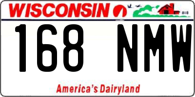 WI license plate 168NMW