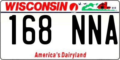 WI license plate 168NNA