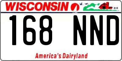 WI license plate 168NND