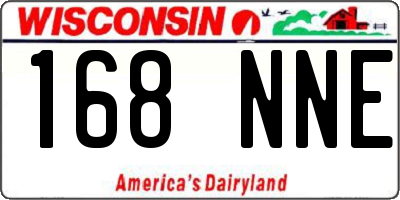 WI license plate 168NNE