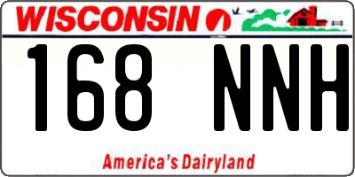 WI license plate 168NNH