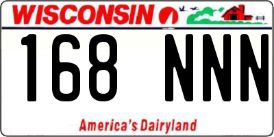 WI license plate 168NNN