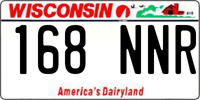 WI license plate 168NNR