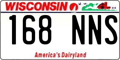 WI license plate 168NNS