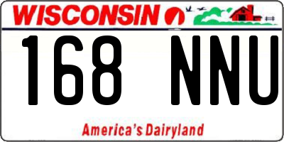 WI license plate 168NNU