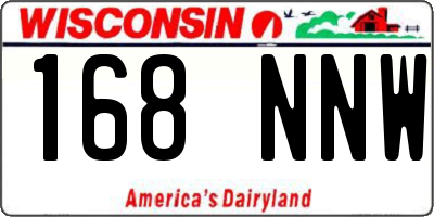 WI license plate 168NNW