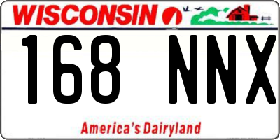 WI license plate 168NNX