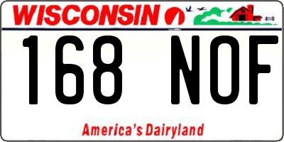 WI license plate 168NOF
