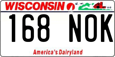WI license plate 168NOK