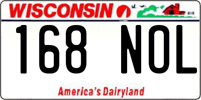 WI license plate 168NOL