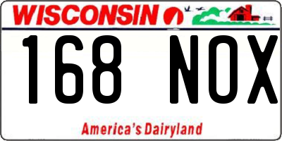 WI license plate 168NOX