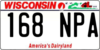 WI license plate 168NPA