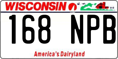 WI license plate 168NPB
