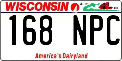 WI license plate 168NPC