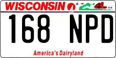 WI license plate 168NPD