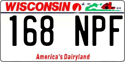 WI license plate 168NPF