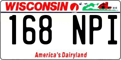 WI license plate 168NPI