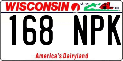 WI license plate 168NPK
