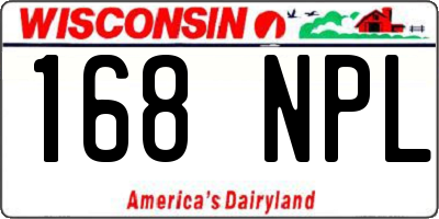 WI license plate 168NPL