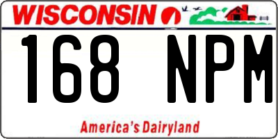 WI license plate 168NPM