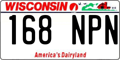 WI license plate 168NPN
