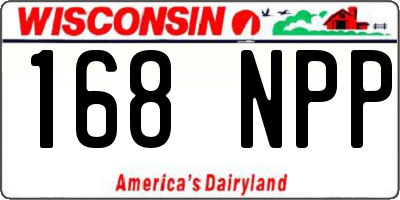 WI license plate 168NPP