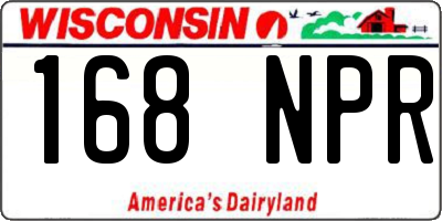 WI license plate 168NPR