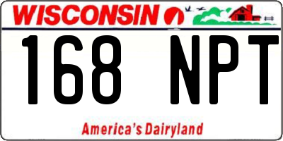 WI license plate 168NPT