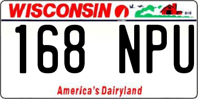 WI license plate 168NPU