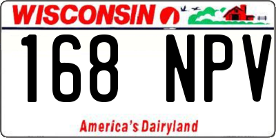 WI license plate 168NPV